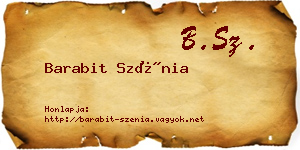 Barabit Szénia névjegykártya